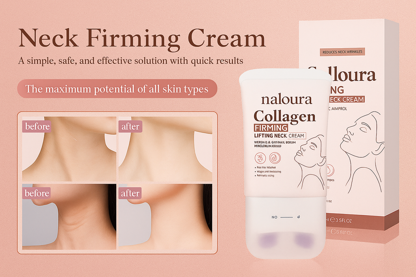 Anti aging Tightening & Lifting Neck Cream with Roller Applicator